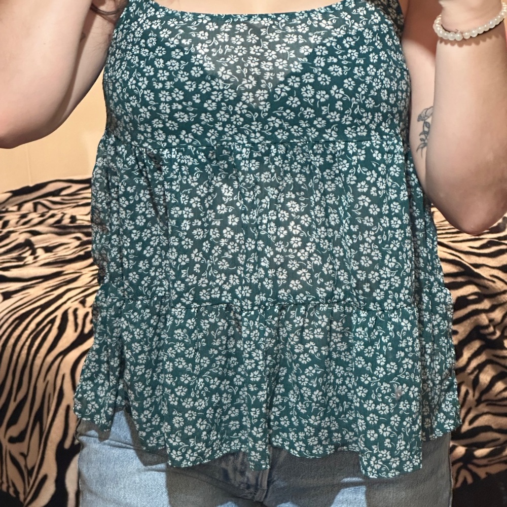 H&M Teal Floral Camisole